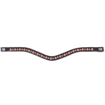 Browband E-Logo & Gold Crystals Black/Silver