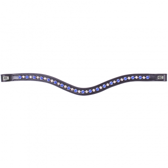Browband E-Logo & Blue/White Crystals Black/Silver