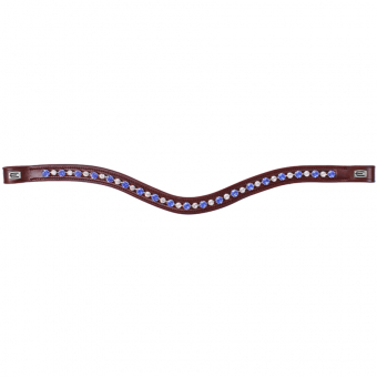 Browband E-Logo & Blue/White Crystals Brown/Silver