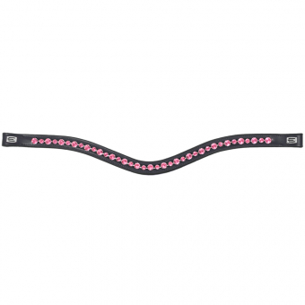 Browband E-Logo & Pink/Pink Crystals Black/Silver