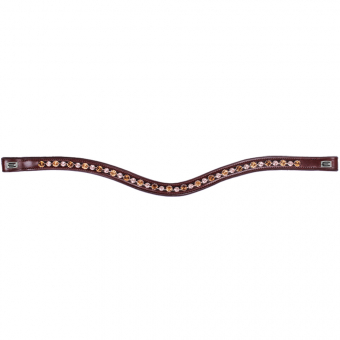 Browband E-Logo & Cappuccino/Topaz Crystals Brown/Silver