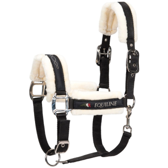 Halter With Sheepskin Tom Black