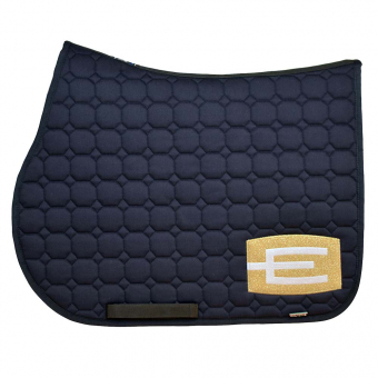 Saddle Pad E-logo Navy Gold/White