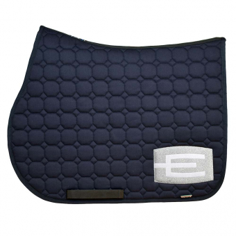 Saddle Pad E-logo Navy Silver/White