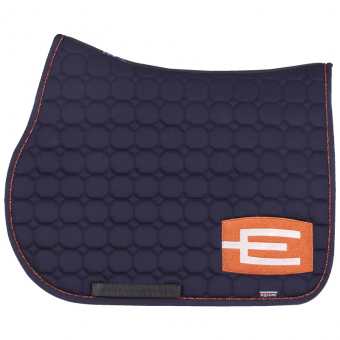 Saddle Pad E-logo Navy Blue Copper/White