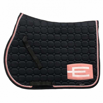 Saddle Pad E-logo Black Old Rose/White