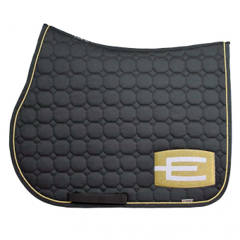 Saddle Pad E-logo Black Gold/White