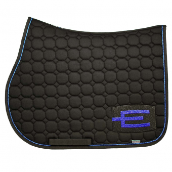 Saddle Pad E-logo Black Black/Blue