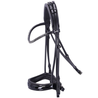 Double Bridle Isabell Werth Bella Rose Patent Black