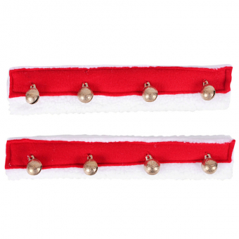 Noseband Cover Christmas Bells 2-pack Red/White