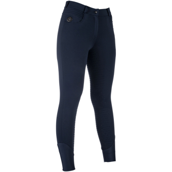Heated Riding Breeches Comfort Full Grip Navy Blue