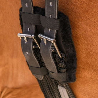 Buckle Guard for Dressage Girth Faux Fur Black
