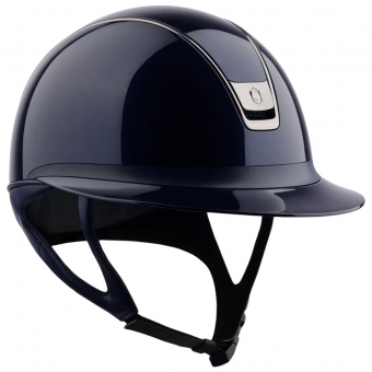 Riding Helmet Miss Shield Glossy 2.0 Black Chrome Navy Blue