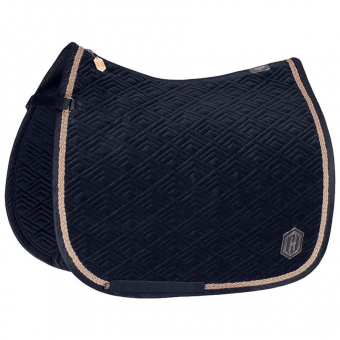 Dressage Saddle Pad Velvet Emblem Heritage Navy Blue