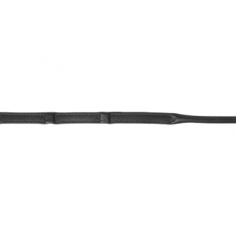 Reins with Stoppers Round Stitched Black
