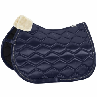 Saddle Pad Satin Crystal Navy Blue