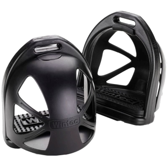 Stirrups with Toe Cage Child/Junior Safety Black