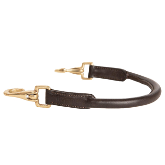 Round Stitched Saddle Handle Chocolate/Gold