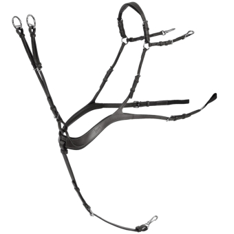 Anatomical Breastplate with Martingale Black/Silver 