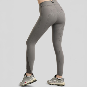 Riding Breeches MoZida Refined Gun Metal Crystals Full Grip Grey
