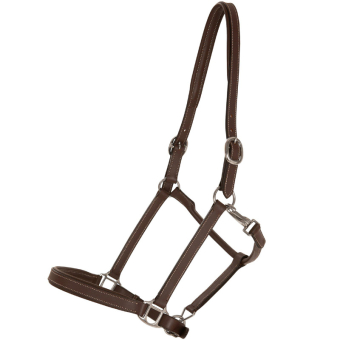 Leather Halter Slim Basic Brown