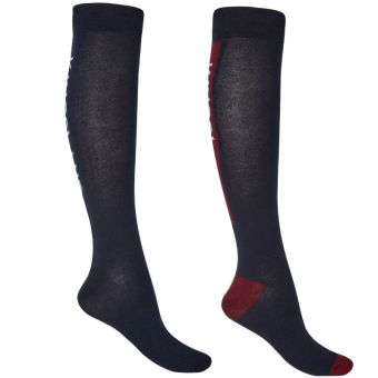 Riding Socks Classic Unisex Logo 2-pack Navy Blue