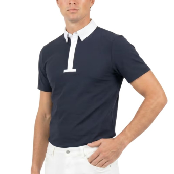 Competition Shirt Men Classic Short Sleeve Navy Blue