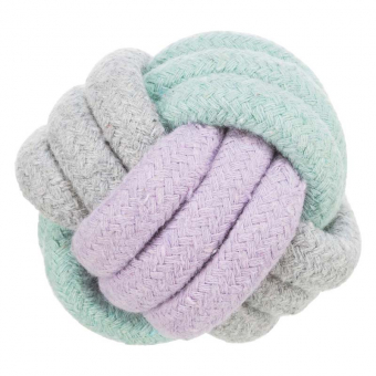 Dog Toy Junior Rope Ball Grey/Turquoise/Purple