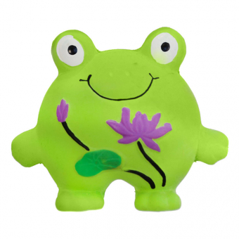 Dog Toy Frog Flowers Green