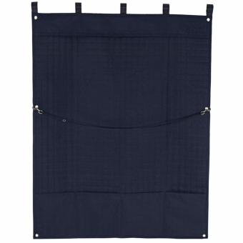 Stable Curtain Quilt Long Navy Blue