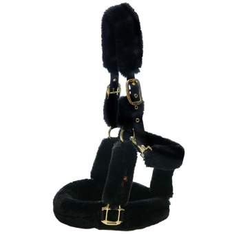 Transport Halter Sheepskin Black