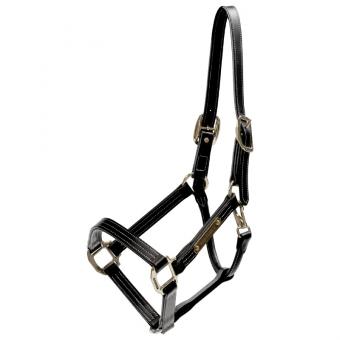 Leather Halter Artificial Wellington Black