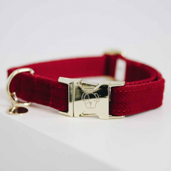 Dog Collar Corduroy Red