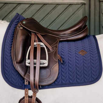 Dressage Saddle Pad Fishbone Navy Blue