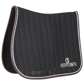 Saddle Pad Leather Fishbone Black