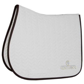 Saddle Pad Leather Fishbone White