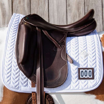 Dressage Saddle Pad Fishbone Competition White