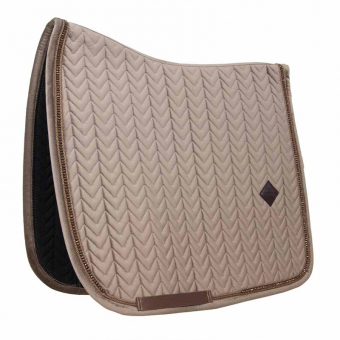 Dressage Saddle Pad Velvet Pearls Beige