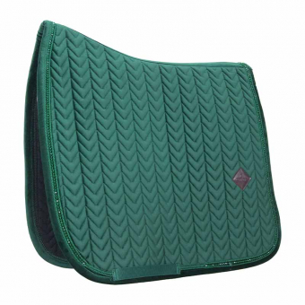 Dressage Saddle Pad Velvet Pearls Green