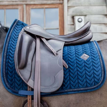 Dressage Saddle Pad Velvet Pearls Navy