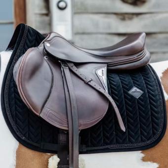Saddle Pad Velvet Pearls Black