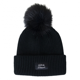 Beanie Hat Pompom Black