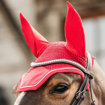 Ear Bonnet Wellington Velvet Red