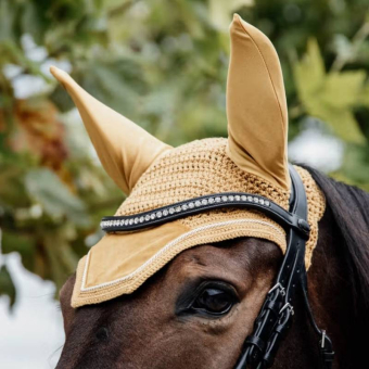 Ear Bonnet Wellington Velvet Mustard