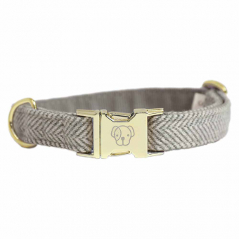 Dog Collar Wool Beige
