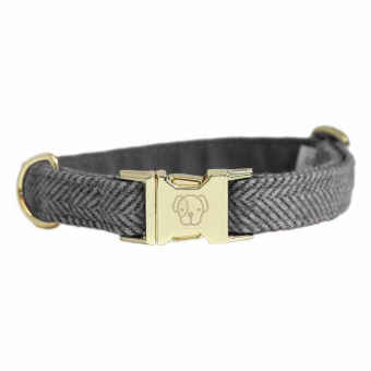 Dog Collar Wool Grey