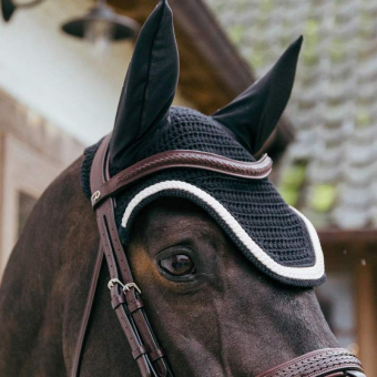 Ear Bonnet Wellington Plaited Cord Black
