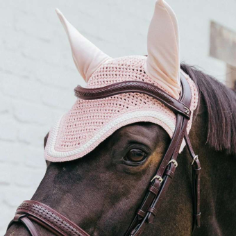 Ear Bonnet Wellington Plaited Cord Light Rose