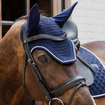 Ear Bonnet Wellington Diamond Rope Navy Blue