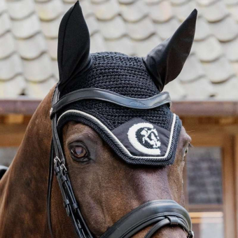 Ear Bonnet Wellington 3D Logo Rope Black